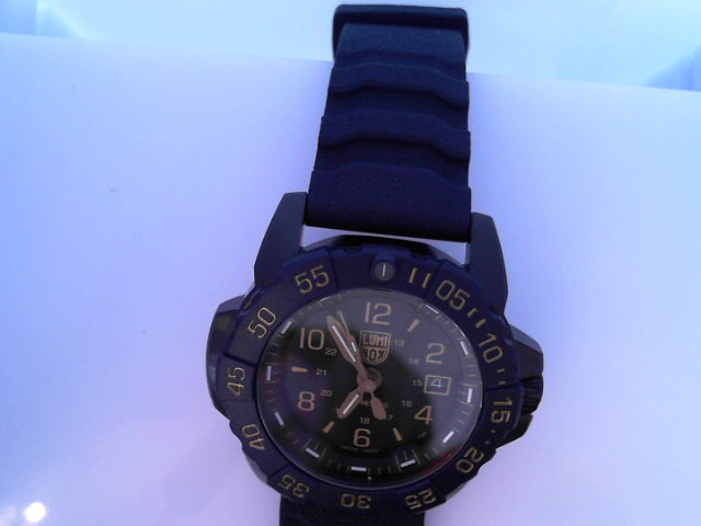 LUMINOX BLK/GOLD 20ATM 45MM NBR BLUE