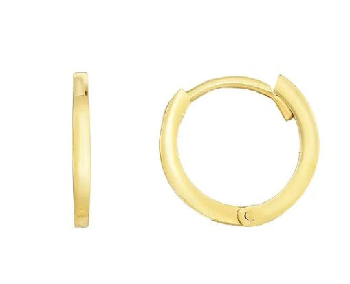 14K YG HUGGIE SNAP HOOPS