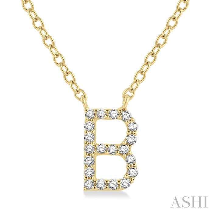 14K YG DIAMOND INITIAL B 0.06CTW