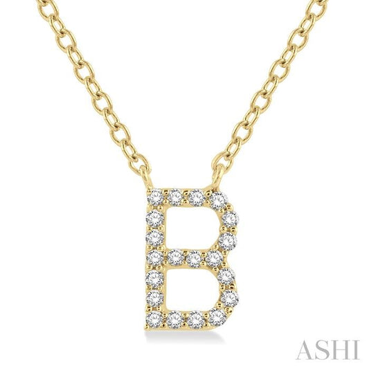 14K YG DIAMOND INITIAL B 0.06CTW