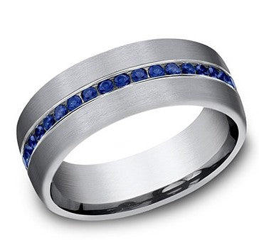 GTS GREY TANT 7.5MM SAPPHIRE .40CTW WEDDING BAND SIZE 10