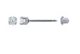 14K WG 3MM CZ PIERCING STUD- 1 EARRING