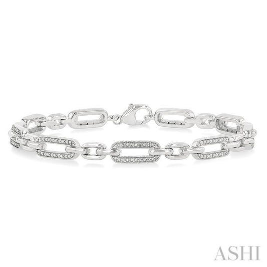 SILVER .15CTW PAPERCLIP BRACELET