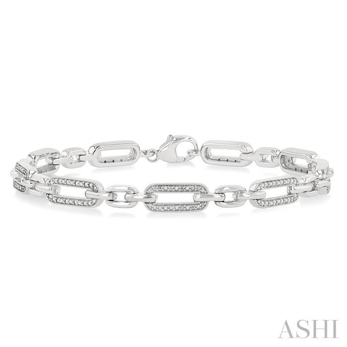 SILVER .15CTW PAPERCLIP BRACELET