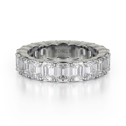 MICHAEL M 18KW EMERALD DIAMOND ETERNITY BAND 3.75CTW B330-18K