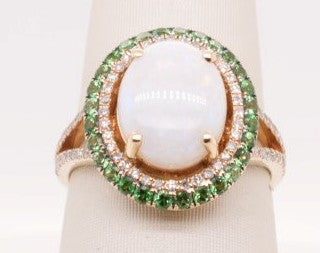 EFFY 14K YG .29 CT DIA 2.6 CT MULTI RING SZ 6.75