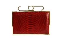 ATTACHE BOX CLUTCH - PYTHON RED