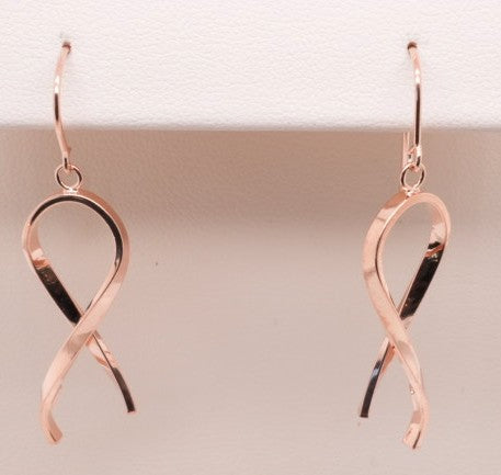 14K RG BREAST CANCER AWARENESS EARRINGS