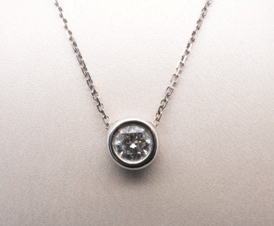 14K WG LADIES DIAMOND BEZEL SET APX 1CTW ROUND 17"