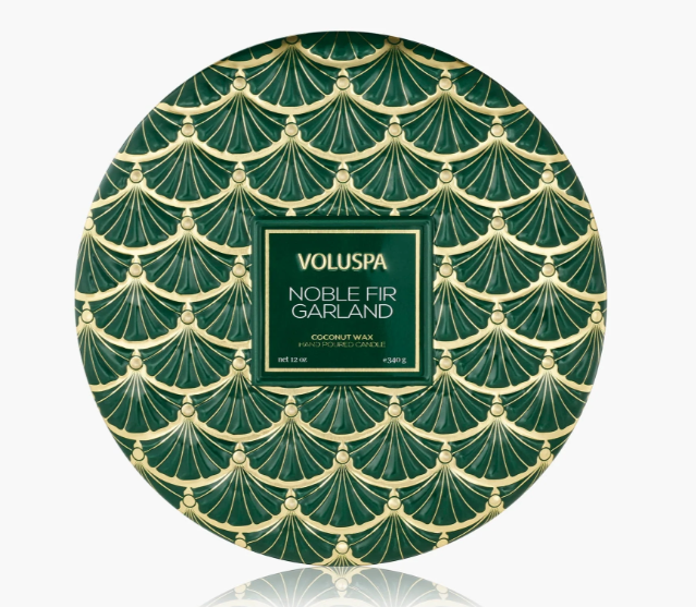 VOLUSPA NOBLE FIR GARLAND 3 WICK TIN CANDLE