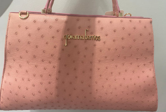 LADIES LIGHT PINK OSTRICH HANDBAG