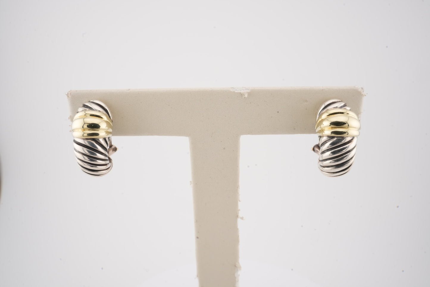 ESTATE DAVID YURMAN SILVER & 18KYG SHRIMP EARRINGS