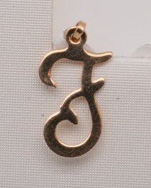 14K YG INITIAL F CHARM