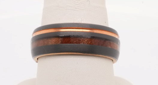 STEELREVOLT TUNGSTEN CARBIDE 8MM WHISKEY BRL RG CTR 9.5