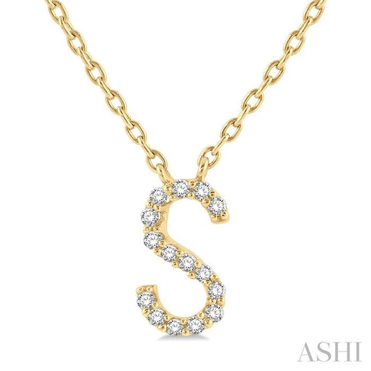 14K YG DIAMOND INITIAL S 0.05CTW