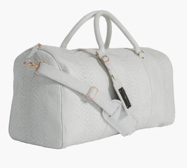 Python Duffle Bag DUFFEL BAG - WHITE PYTHON – Casa Leon Jewelers