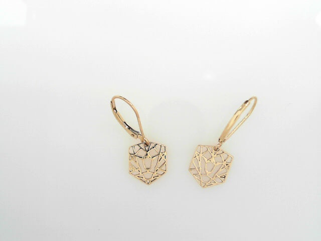 14K YELLOW GOLD CLJ DANGLE EARRINGS