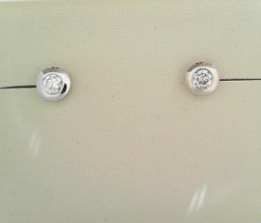 14KW .30 CT DIAMOND BEZEL CHILD EARRINGS
