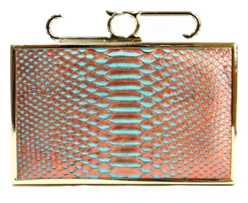 ATTACHE BOX CLUTCH-PYTHON MERMAID