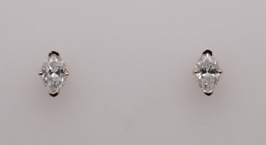 14K YG MARQUISE DIAMOND STUDS SI1/H APX 0.50CTW