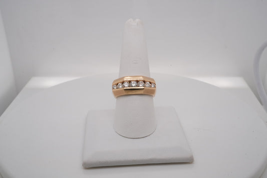 MENS 14K YG AND DIAMOND BAND 0.75CTW