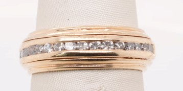 ESTATE LADIES 14K YG DIAMOND SPIN RING