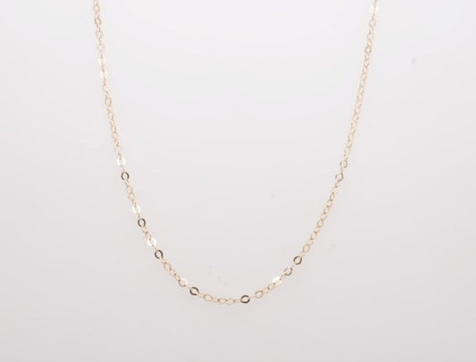 14K YG 1MM DIAMOND CUT CABLE CHAIN 18" WITH 16" LOBSTER CLASP