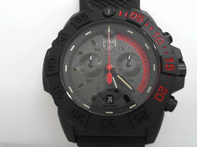LUM BLACK/RED WITH BLACK PU STRAP