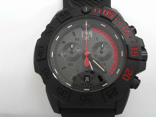 LUM BLACK/RED WITH BLACK PU STRAP