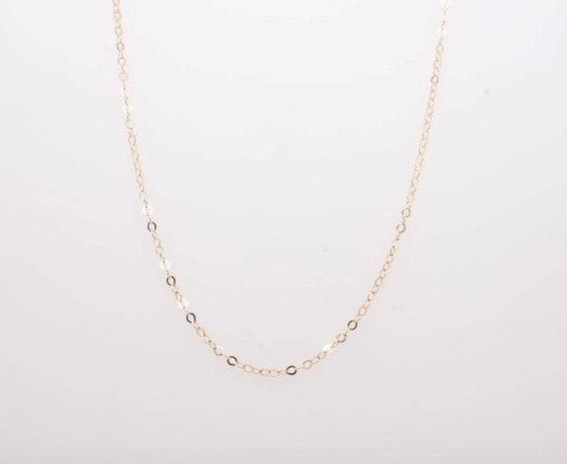 14K YG 1MM DIAMOND CUT CABLE CHAIN 18" WITH 16" LOBSTER CLASP