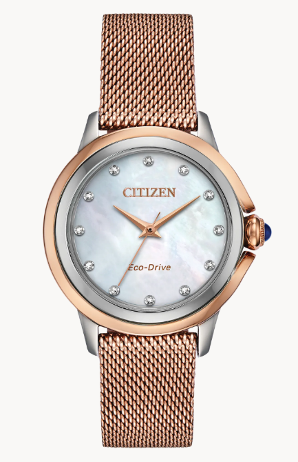 CITIZEN LADIES ECO WR50 STPG BRAC WHT