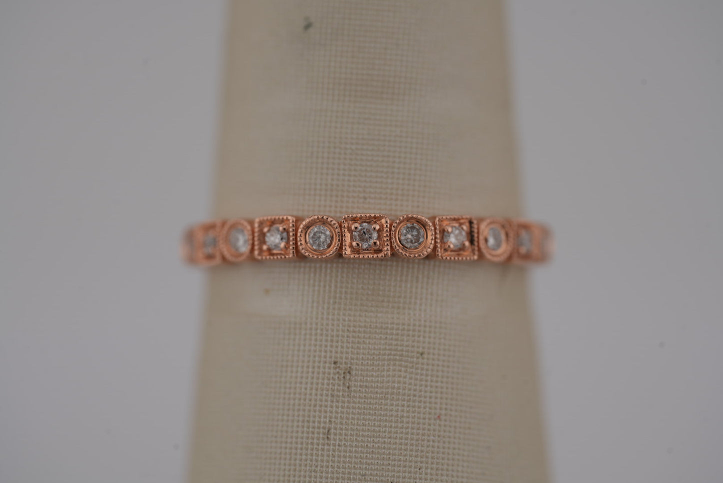 LADIES 14K RG  STACKABLE DIAMOND BAND .30CTW
