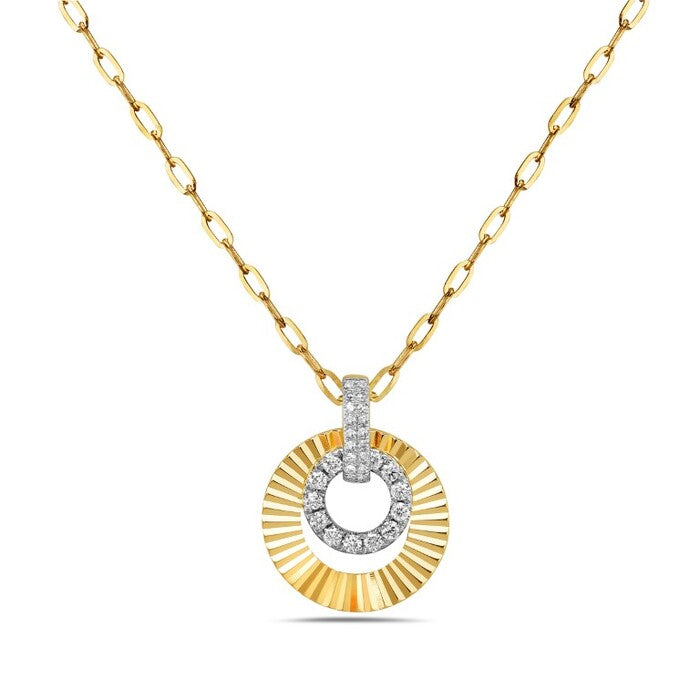 LADIES 14K YG DIAMOND FASHION NECKLACE 0.18CTW
