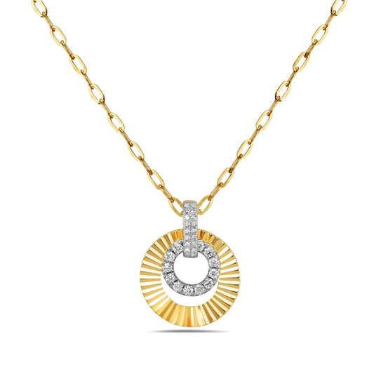 LADIES 14K YG DIAMOND FASHION NECKLACE 0.18CTW
