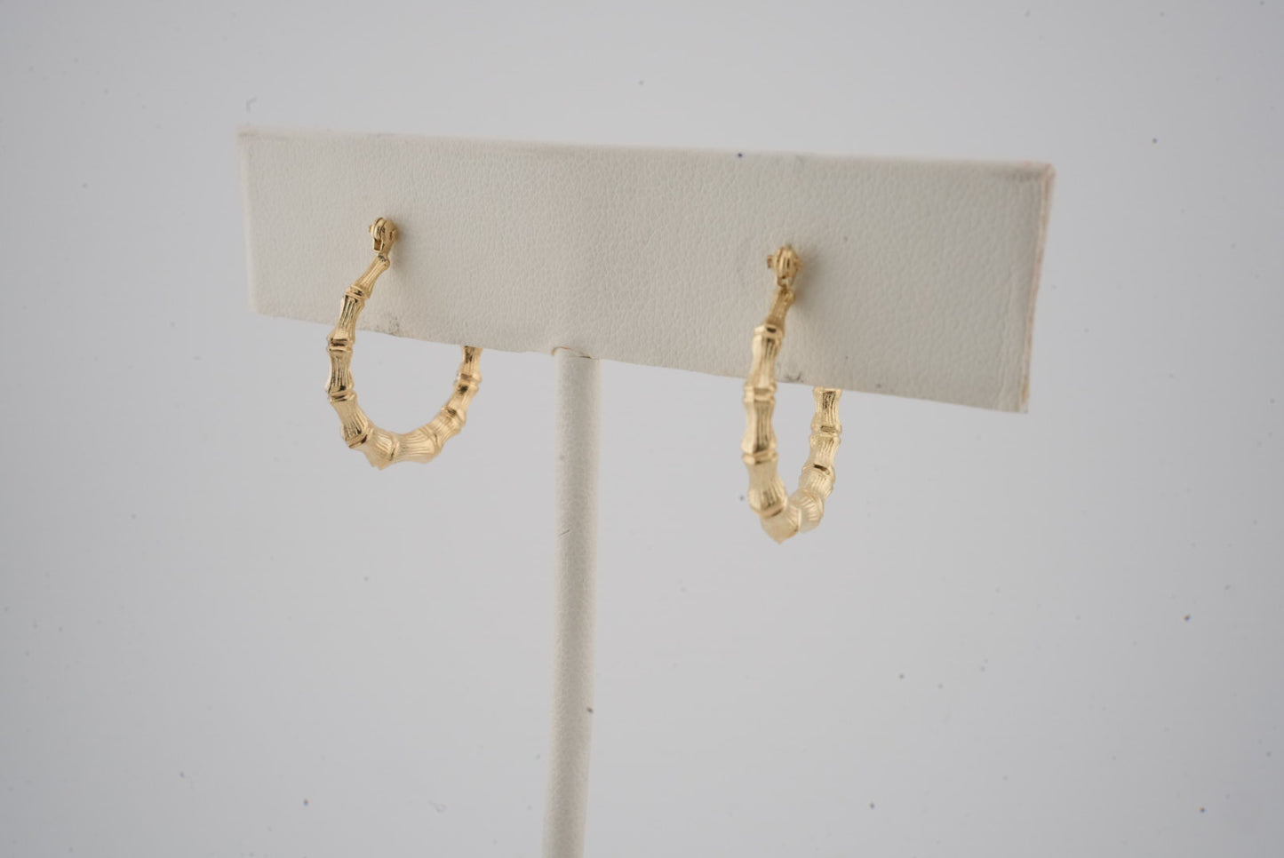 ESTATE 14K YG BAMBOO HOOP EARRINGS