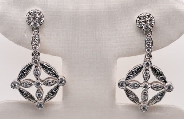 18KW .50 CTW H+, SI PASSION DIAMOND EARRINGS