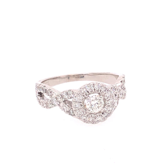 14K WG 1.0 CTW GH/SI3I1 0.25 CT ROUND CENTER STONE