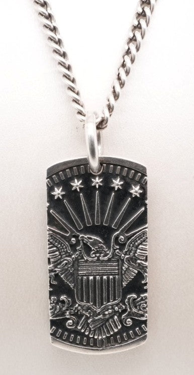 925 KING BABY EAGLE DOG TAG PENDANT 24 IN.