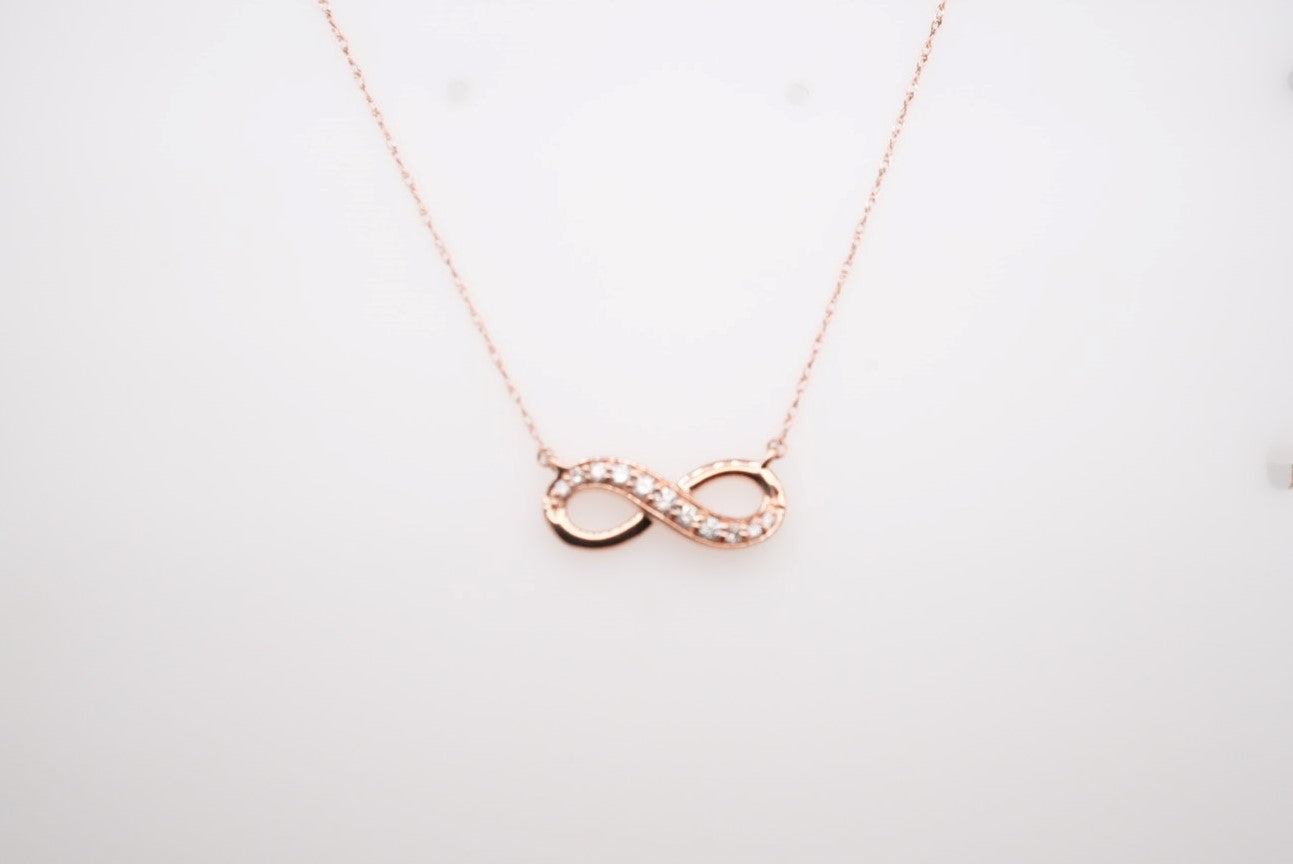14K RG DIAMOND INFINTY PETITE PENDANT 0.15CTW