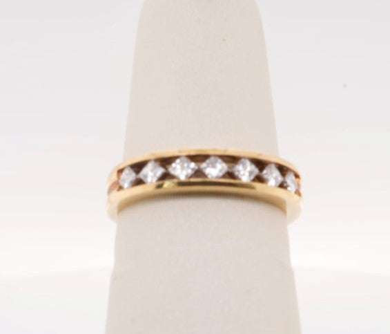 ND 18K YG 7 STONE BAND 0.35CTW