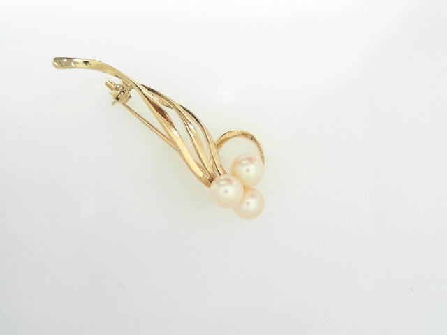 14K YG ESTATE MIKIMOTO PIN
