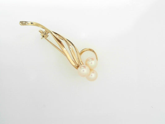 14K YG ESTATE MIKIMOTO PIN
