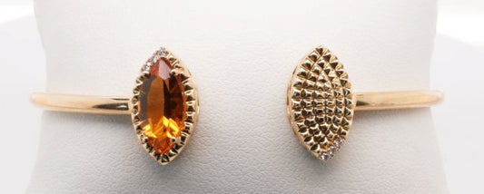 LADIES 14KYG CITRINE 1.52CTW D=0.05CTW D=0.05CTW