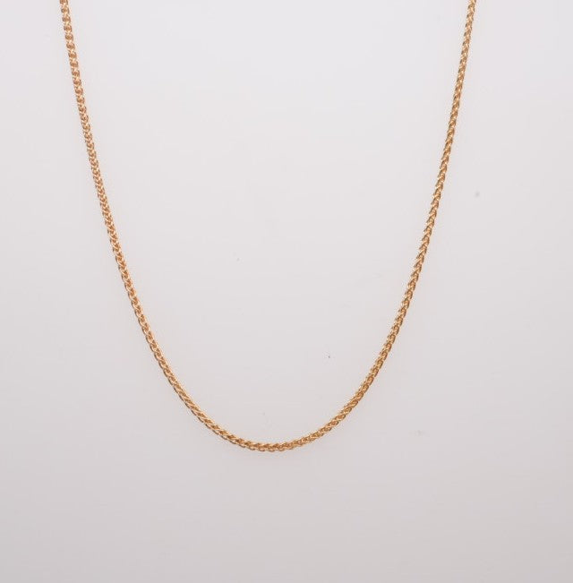 14KY 16" 1.0MM ROUND WHEAT CHAIN
