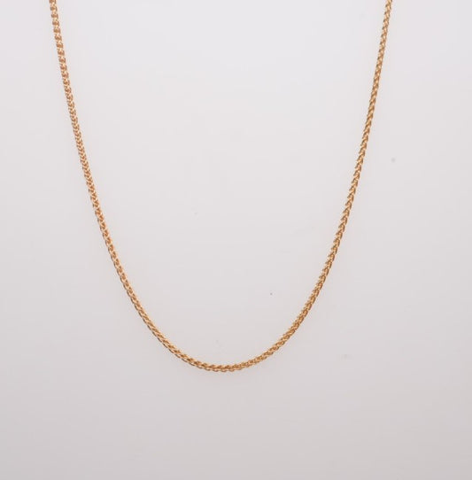 14KY 16" 1.0MM ROUND WHEAT CHAIN
