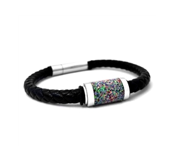 Steel Revolt Crushed Alexandrite Opal  Bracelet 4/8.5"