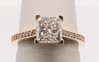 LADIES 14KYG ENG RING PRINCESS CENTER 1.81CTW G/VS2 GIA 1195666860