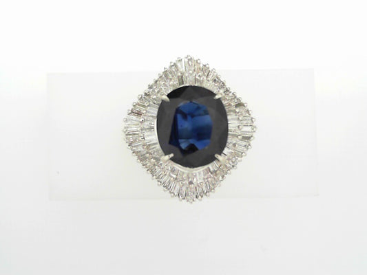 LADIES PLATINUM SAPPHIRE 4.95CTW DIAMOND 1.82CTW
