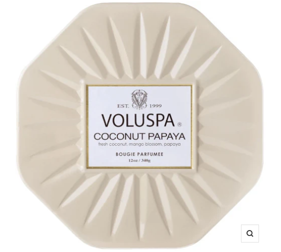 VOLUSPA COCONUT PAPAYA OCTAGON TIN