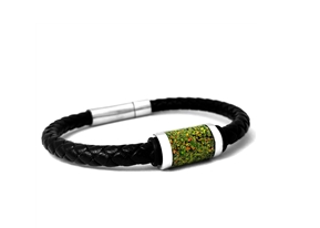 Steel Revolt Crushed Alexandrite Opal  Bracelet 4/8.5"